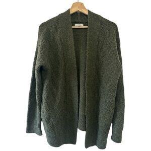 Croft & Barrow green Open-Front Cardigan Medium Cozy Textured relaxed fit boho